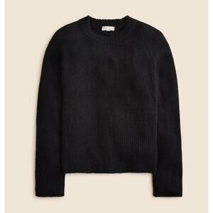 J.Crew High Rib Pullover Sweater SZ XS Black Wool Alpaca Crew Neck Long Sleeve